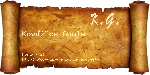 Kovács Gyula névjegykártya