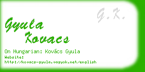 gyula kovacs business card