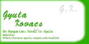 gyula kovacs business card